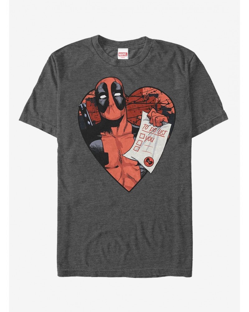 Marvel Deadpool Love To Do List T-Shirt $6.69 T-Shirts