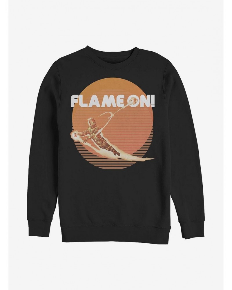 Marvel Fantastic Four Retro Flame Crew Sweatshirt $13.28 Sweatshirts