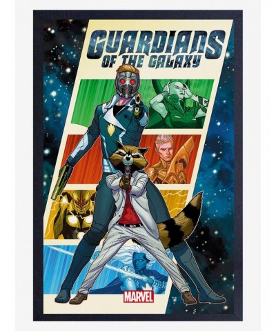 Marvel Guardians Of The Galaxy Star Lord Rocket Framed Wood Wall Art $7.72 Merchandises