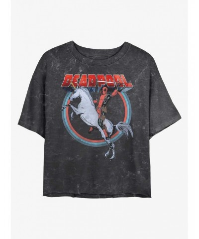 Marvel Unicorn Mineral Wash Crop Girls T-Shirt $9.02 T-Shirts