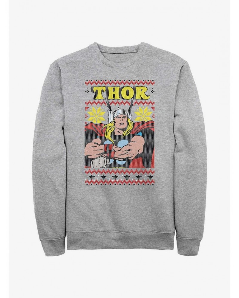 Marvel Thor Asgardian Ugly Christmas Sweatshirt $13.58 Sweatshirts