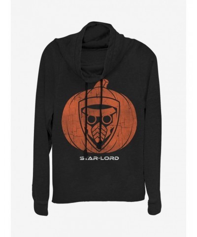 Marvel Guardians Of The Galaxy Star Lord Pumpkin Cowl Neck Long-Sleeve Girls Top $15.09 Tops