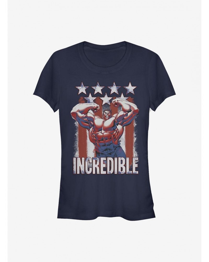 Marvel Hulk Flag Girls T-Shirt $9.36 T-Shirts