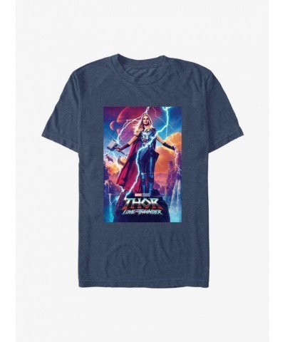 Marvel Thor: Love and Thunder Mighty Thor Movie Poster T-Shirt $6.12 T-Shirts