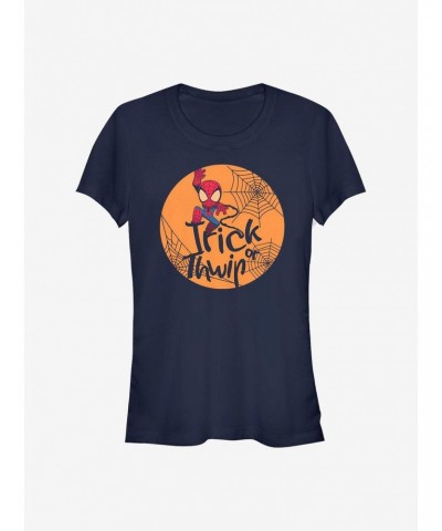 Marvel Spider-Man Trick Or Thwip Girls T-Shirt $8.57 T-Shirts