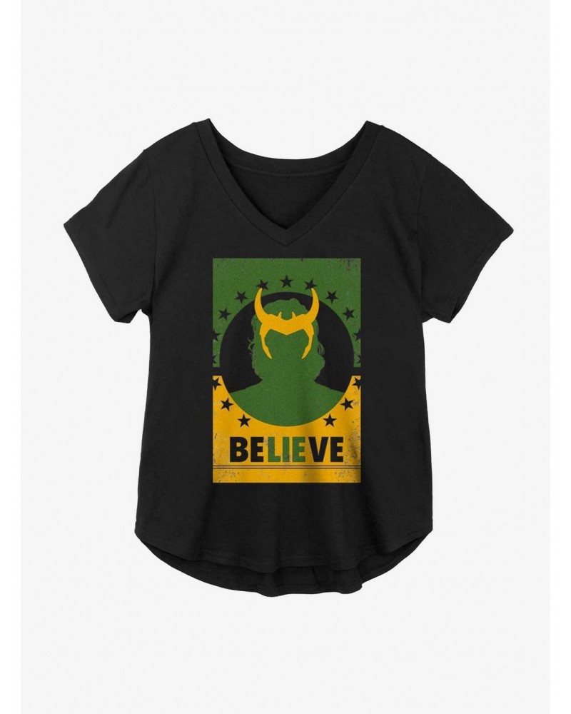 Marvel Loki Believe Girls Plus Size T-Shirt $9.94 T-Shirts