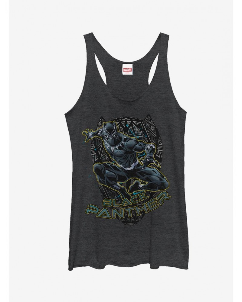 Marvel Black Panther Mask Outline Girls Tanks $7.67 Tanks