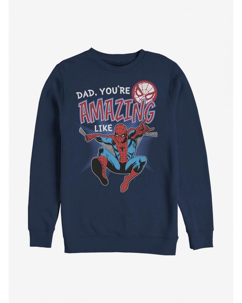 Marvel Spider-Man Amazing Like Dad Crew Sweatshirt $13.87 Sweatshirts