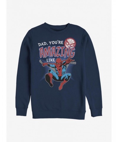 Marvel Spider-Man Amazing Like Dad Crew Sweatshirt $13.87 Sweatshirts