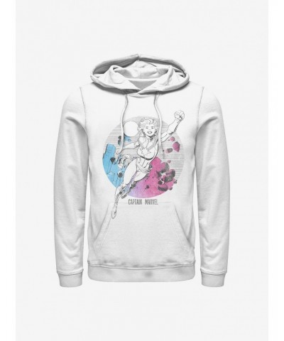 Marvel Captain Marvel Comic Cityscape Hoodie $16.88 Hoodies