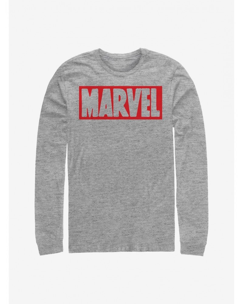 Marvel Brick Logo Simple Long-Sleeve T-Shirt $8.16 T-Shirts