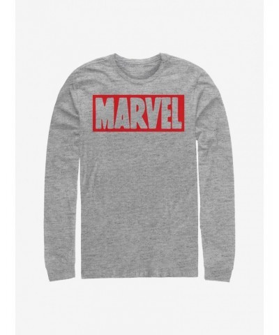 Marvel Brick Logo Simple Long-Sleeve T-Shirt $8.16 T-Shirts