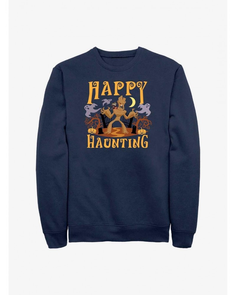 Marvel Guardians Of The Galaxy Groot & Rocket Happy Haunting Sweatshirt $14.17 Sweatshirts