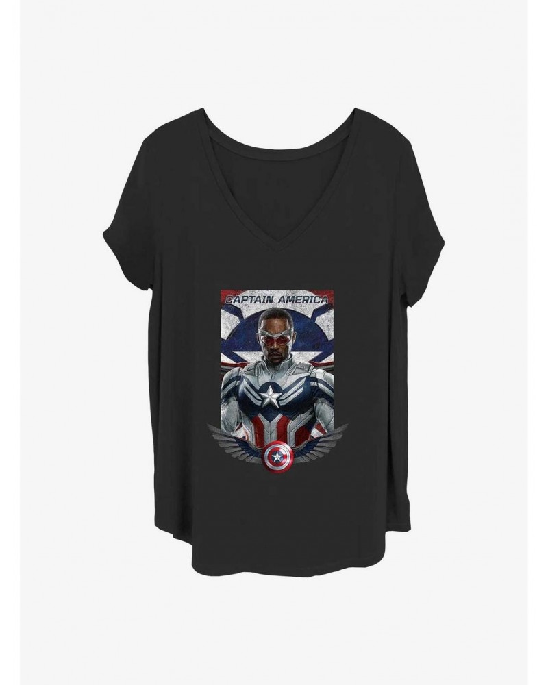 Marvel The Falcon and the Winter Soldier Captain America Girls T-Shirt Plus Size $10.87 T-Shirts