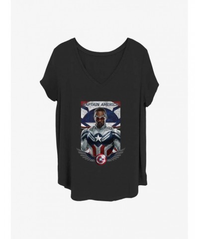 Marvel The Falcon and the Winter Soldier Captain America Girls T-Shirt Plus Size $10.87 T-Shirts