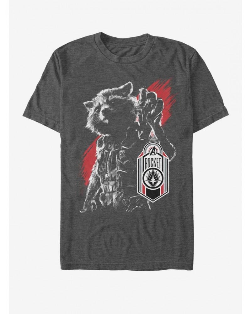 Marvel Avengers: Endgame Rocket Tag T-Shirt $7.84 T-Shirts