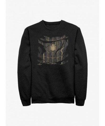 Marvel Spider-Man: No Way Home Black Ripped Suit Crew Sweatshirt $11.51 Sweatshirts