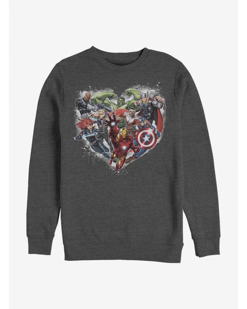 Marvel Avengers Avenger Heart Crew Sweatshirt $12.40 Sweatshirts