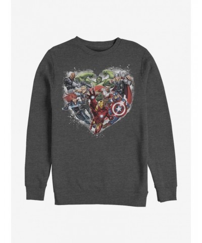 Marvel Avengers Avenger Heart Crew Sweatshirt $12.40 Sweatshirts