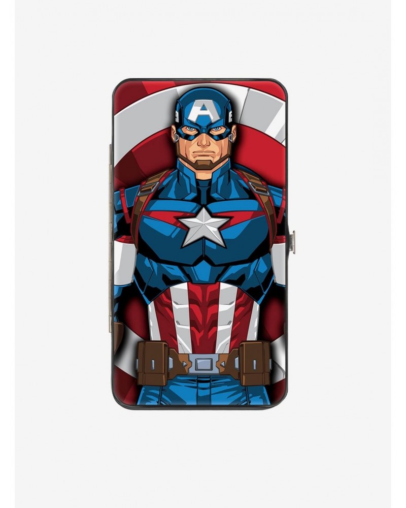 Marvel Captain America Standing Shield Pose Hinged Wallet $8.99 Wallets