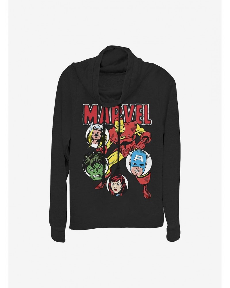 Marvel Avengers Marvel Squad Cowlneck Long-Sleeve Girls Top $12.93 Tops