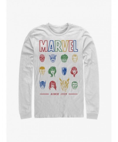 Marvel Avengers Faces Since 1939 Long-Sleeve T-Shirt $8.69 T-Shirts