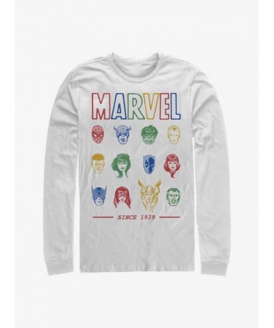 Marvel Avengers Faces Since 1939 Long-Sleeve T-Shirt $8.69 T-Shirts