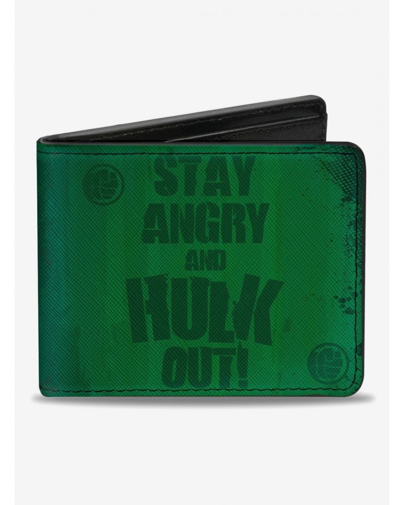 Marvel Hulk Stay Angry And Hulk Out Bifold Wallet $8.78 Wallets