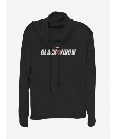 Marvel Black Widow Logo Cowl Neck Long-Sleeve Girls Top $15.45 Tops