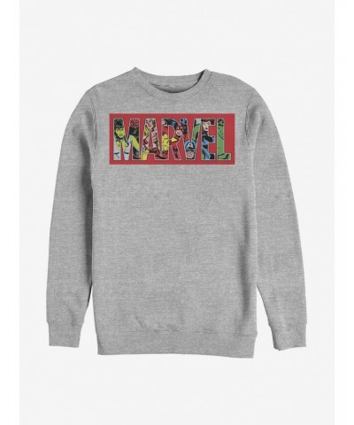 Marvel Logo Character Fill Crew Sweatshirt $13.58 Sweatshirts