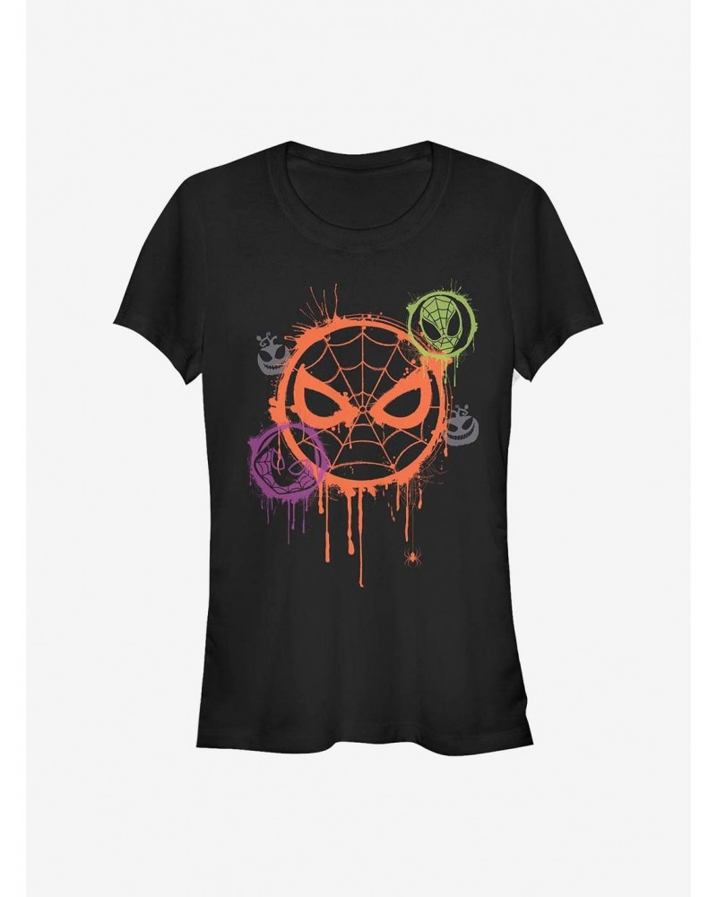 Marvel Avengers Spooky Spider Stencil Girls T-Shirt $9.36 T-Shirts