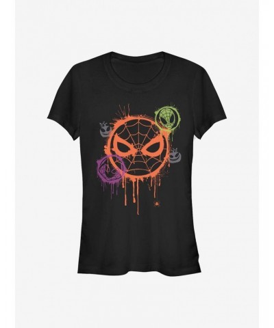 Marvel Avengers Spooky Spider Stencil Girls T-Shirt $9.36 T-Shirts