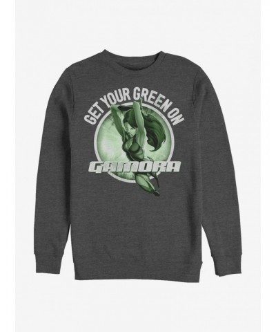 Marvel The Guardians Of The Galaxy Gamora Green Crew Sweatshirt $14.46 Sweatshirts