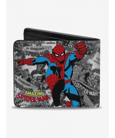 Marvel Spider-Man: The Amazing Spider Man Stacked Comic Books Action Poses Bi-Fold Wallet $6.43 Wallets