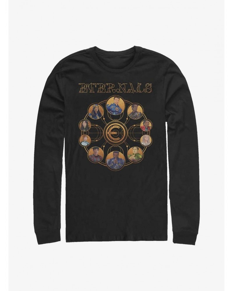 Marvel Eternals Circular Gold Heroes Long-Sleeve T-Shirt $11.84 T-Shirts