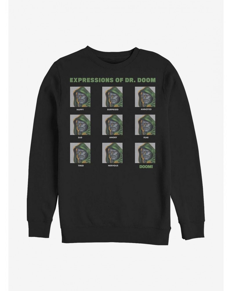 Marvel Fantastic Four Expressions Of Doom Crew Sweatshirt $14.46 Sweatshirts