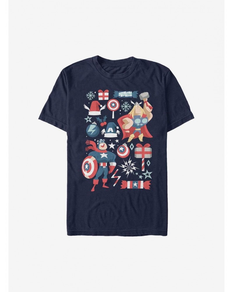 Marvel Avengers Holiday Mashaup T-Shirt $5.93 T-Shirts