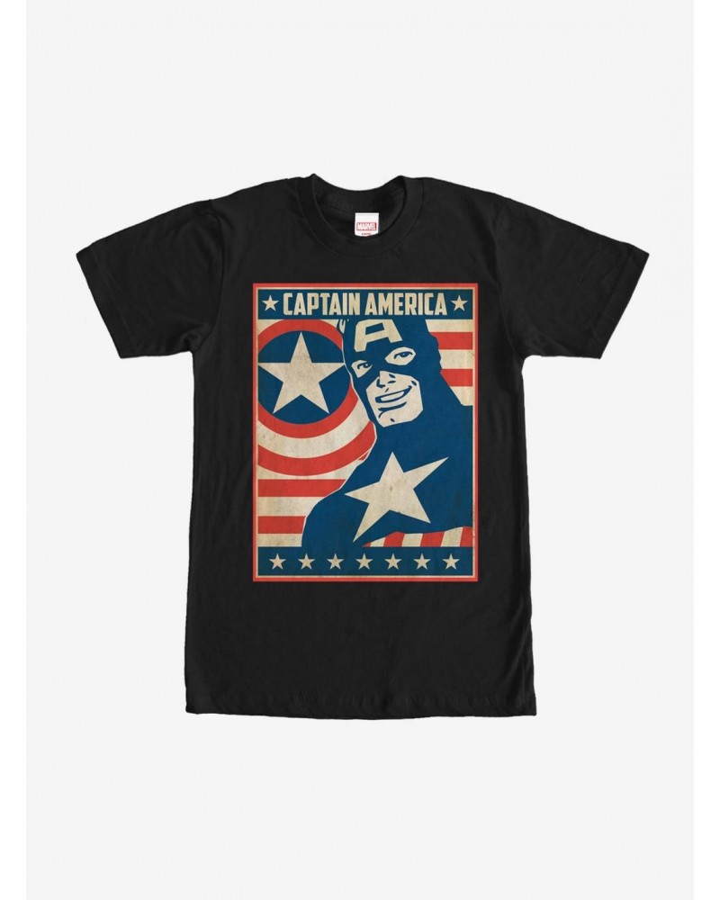 Marvel Captain America Poster T-Shirt $7.27 T-Shirts