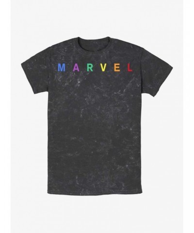 Marvel Rainbow Logo Mineral Wash T-Shirt $6.22 T-Shirts