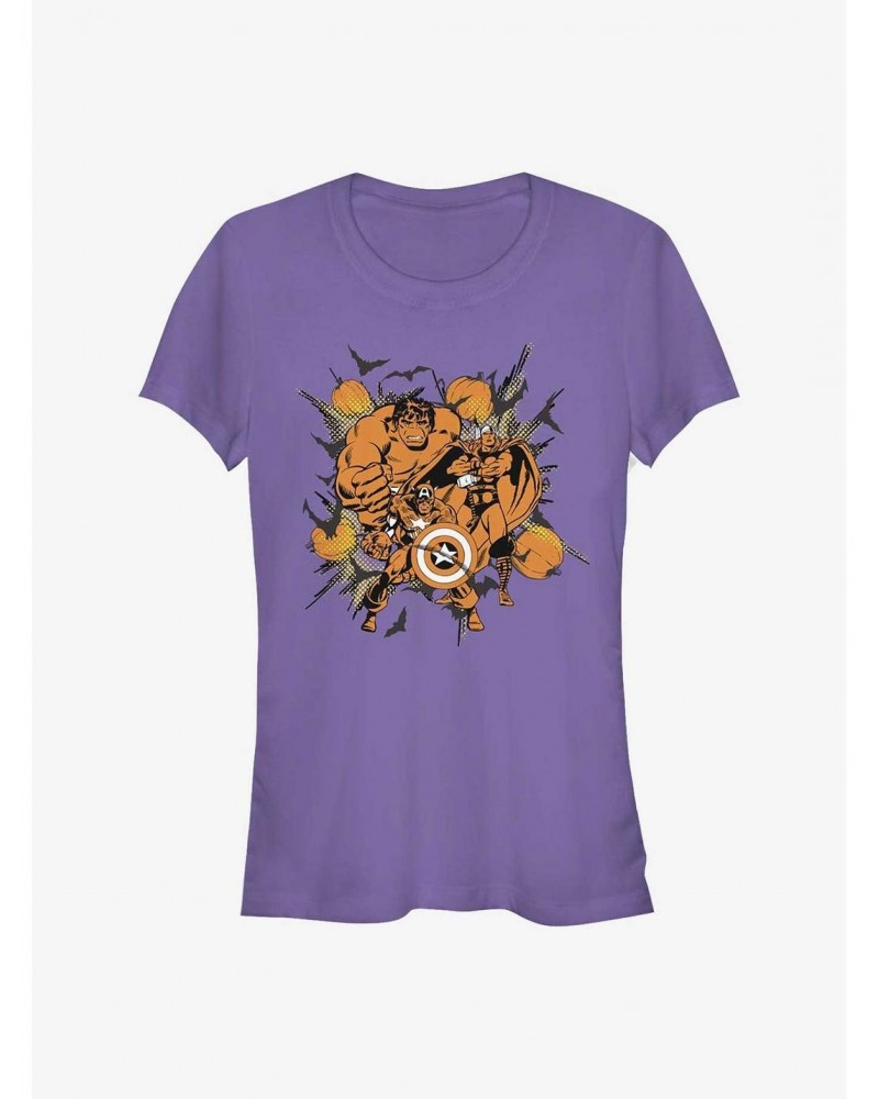 Marvel Avengers Group Pumpkin Girls T-Shirt $5.98 T-Shirts