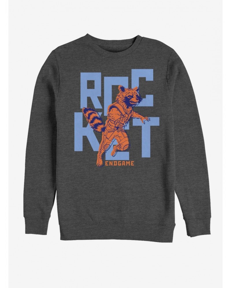 Marvel Avengers: Endgame Text Pop Rocket Sweatshirt $11.81 Sweatshirts