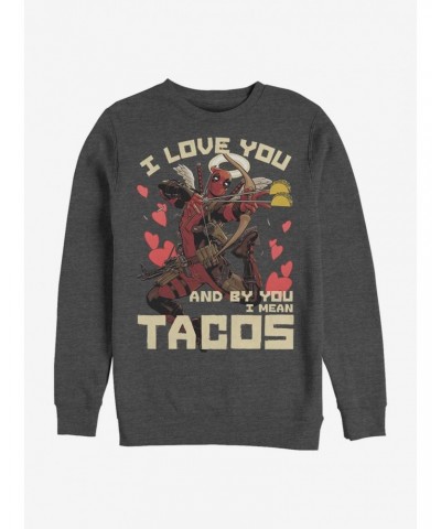 Marvel Deadpool Taco Love Crew Sweatshirt $10.63 Sweatshirts