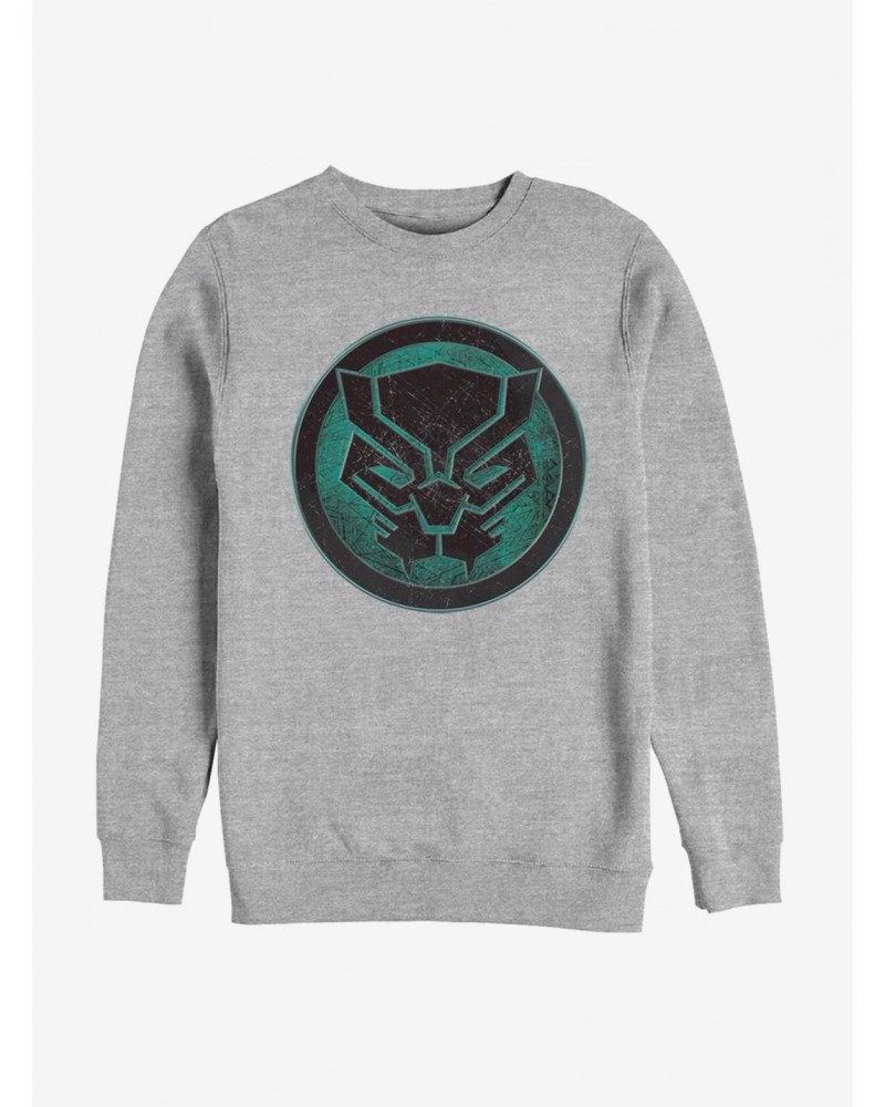 Marvel Black Panther Green Emblem Panther Sweatshirt $12.69 Sweatshirts