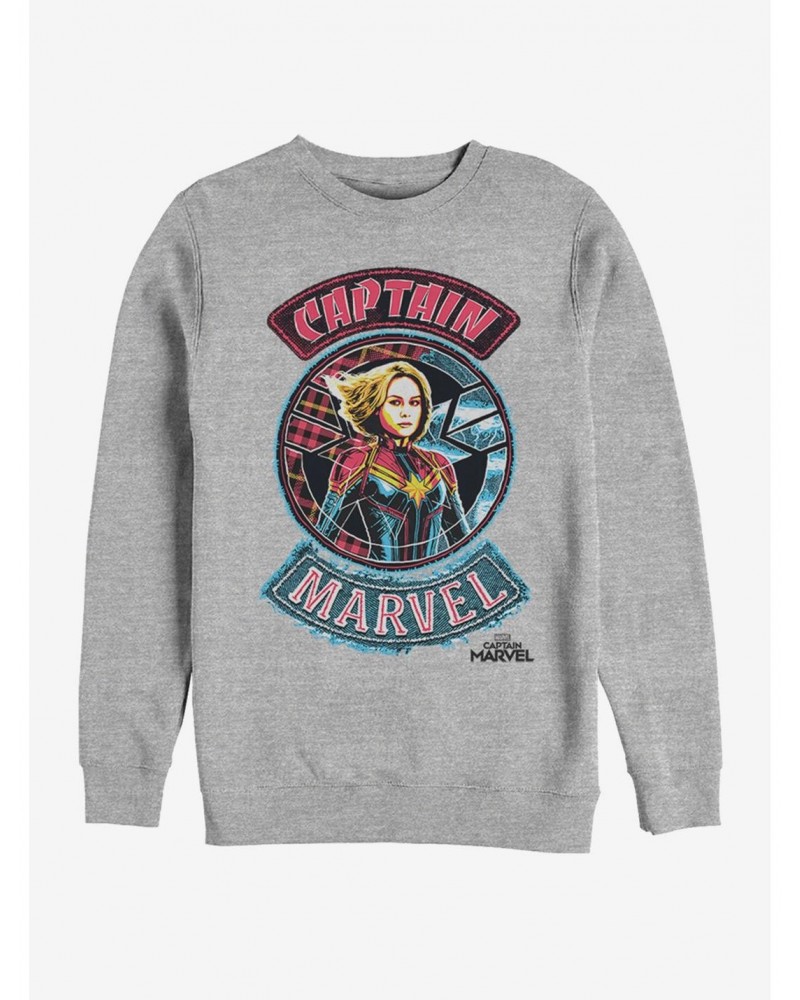 Marvel Captain Marvel Patches Sweatshirt $14.76 Sweatshirts