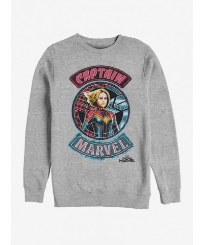 Marvel Captain Marvel Patches Sweatshirt $14.76 Sweatshirts