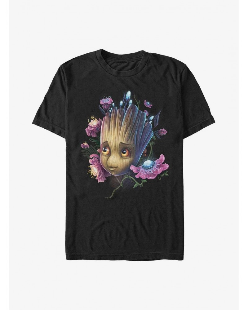 Marvel Guardians Of The Galaxy Groot Flowers T-Shirt $7.46 T-Shirts