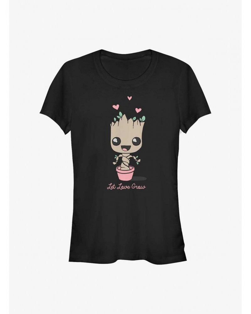 Marvel Guardians of the Galaxy Baby Groot Let Love Grow Girls T-Shirt $8.57 T-Shirts