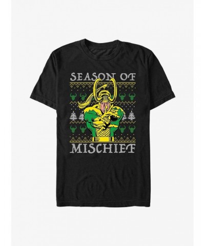 Marvel Loki Mischief Season Ugly Christmas T-Shirt $8.41 T-Shirts