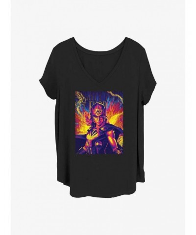 Marvel Thor: Love And Thunder Mighty Hero Lightning Girls T-Shirt Plus Size $7.17 T-Shirts