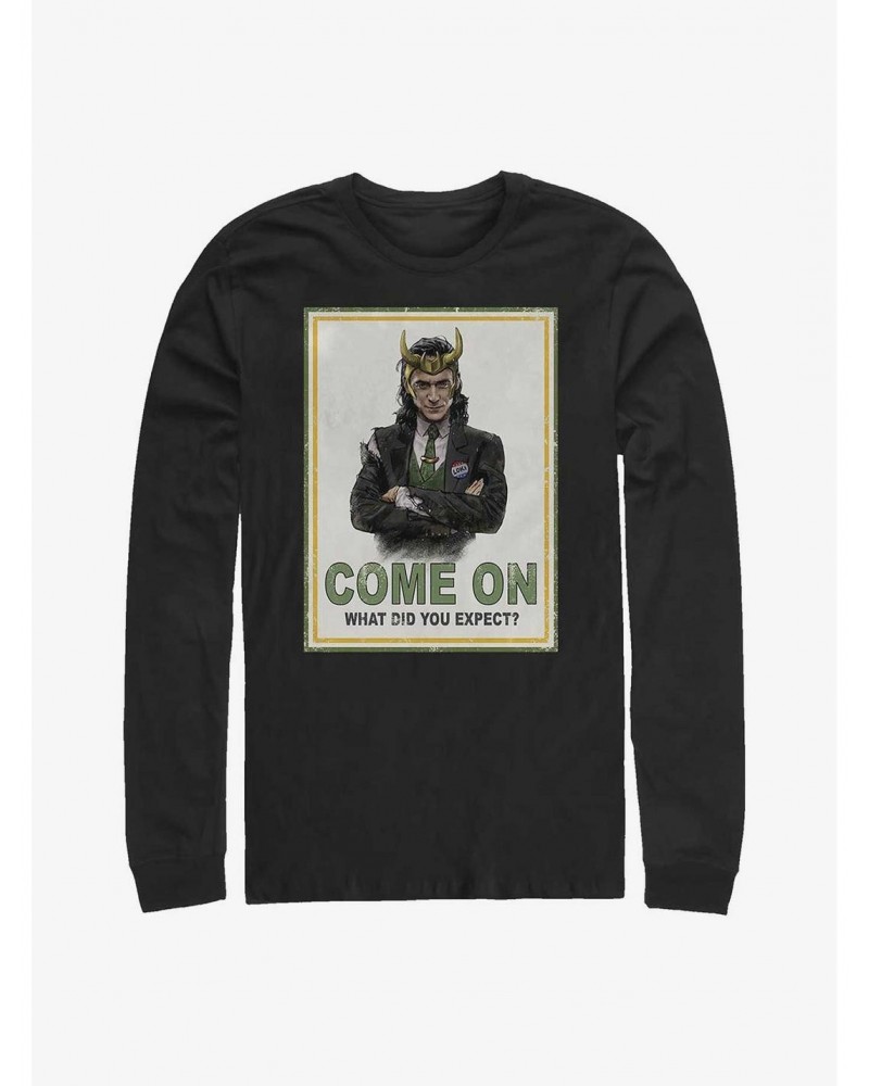 Marvel Loki President Loki Poster Long-Sleeve T-Shirt $8.16 T-Shirts